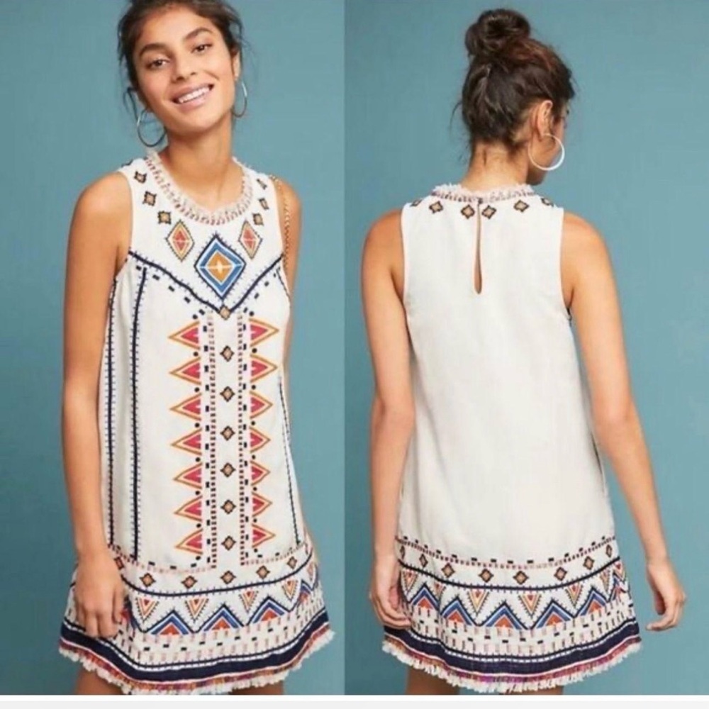 Anthropologie Akemi +Kin size 2 Embroidered Mini Dress - Picture 1 of 11